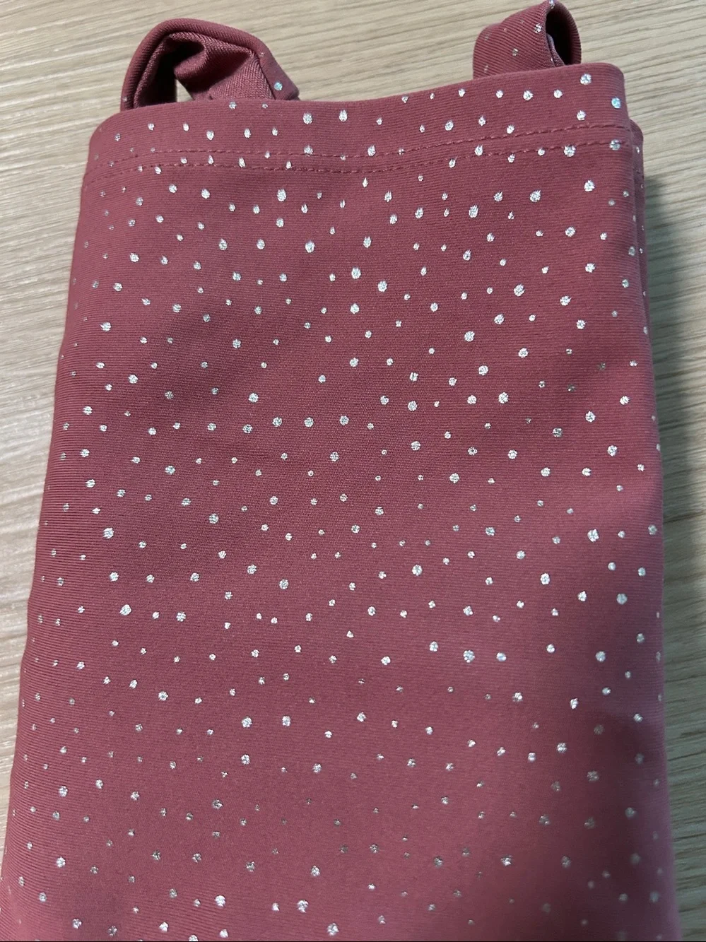 Old Navy Burgundy Racerback Girls Sport Bra with Metallic Dot Detail XL 14-16